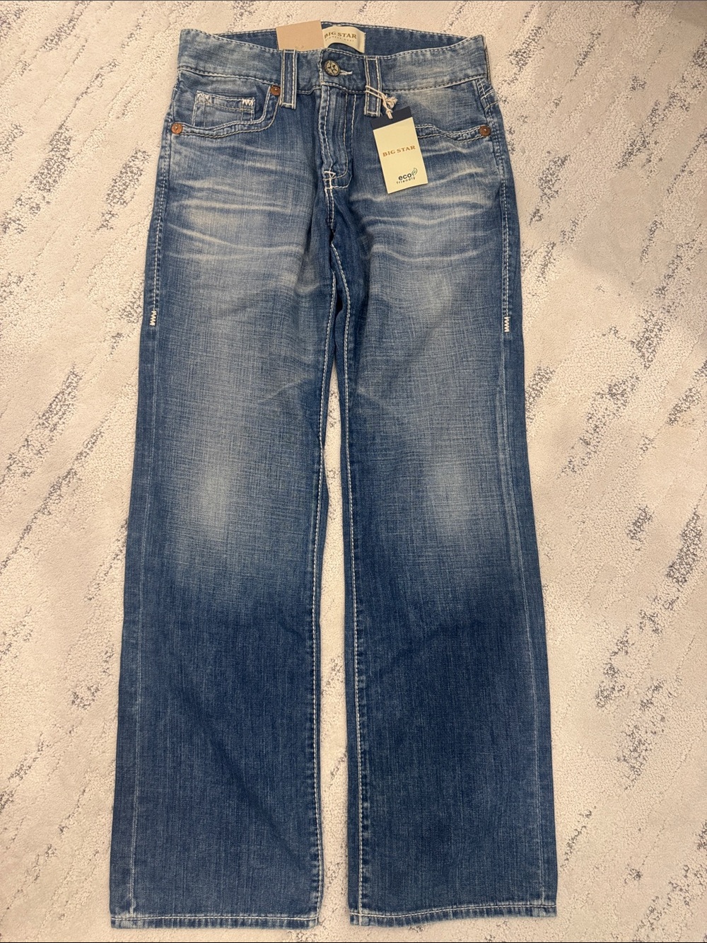 Big Star Men’s Regular Boot 28x33 Jeans in Medium Blue Wash